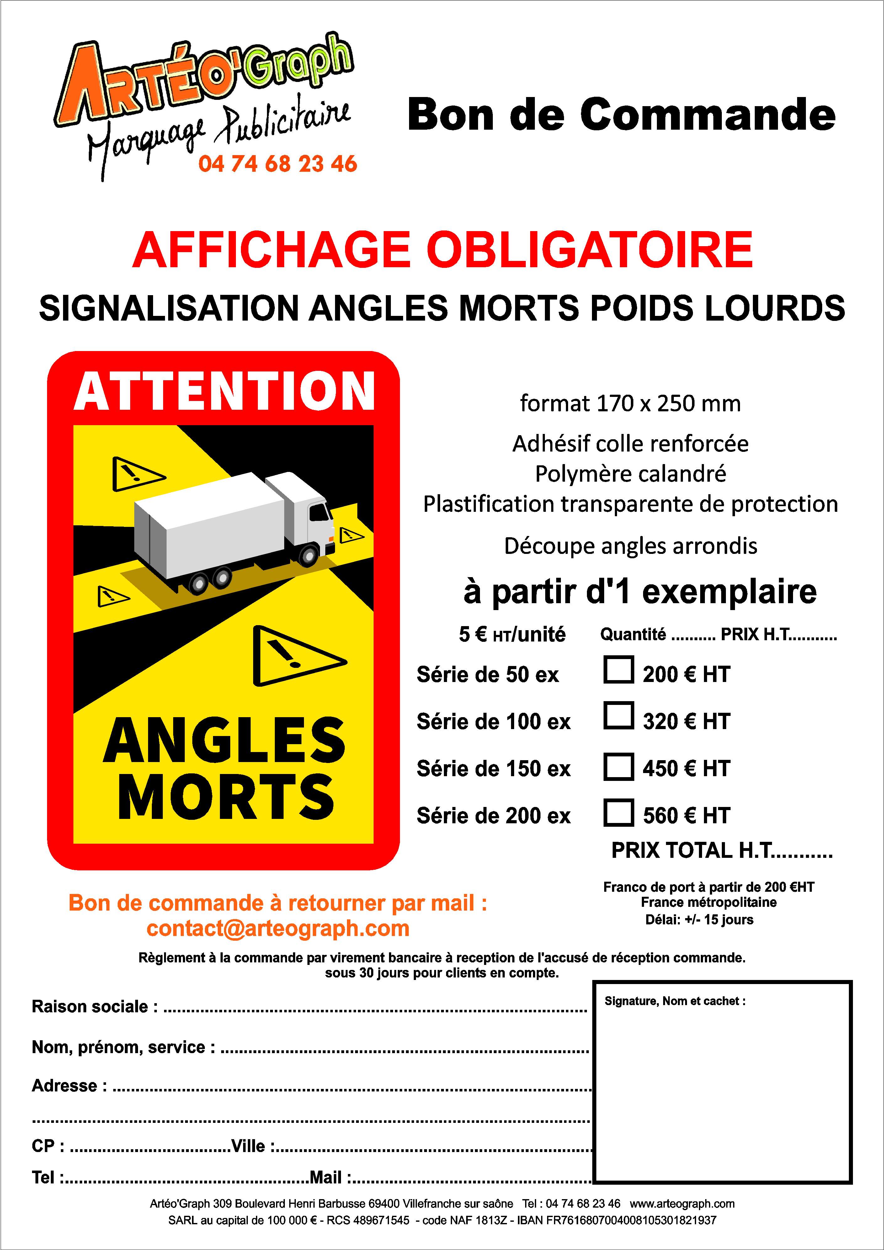 Adhésifs Angles morts poids lourds